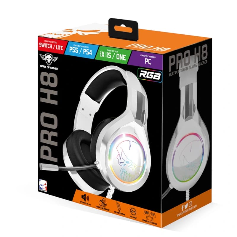Spirit of Gamer Auricular Pro-H8 white - 2