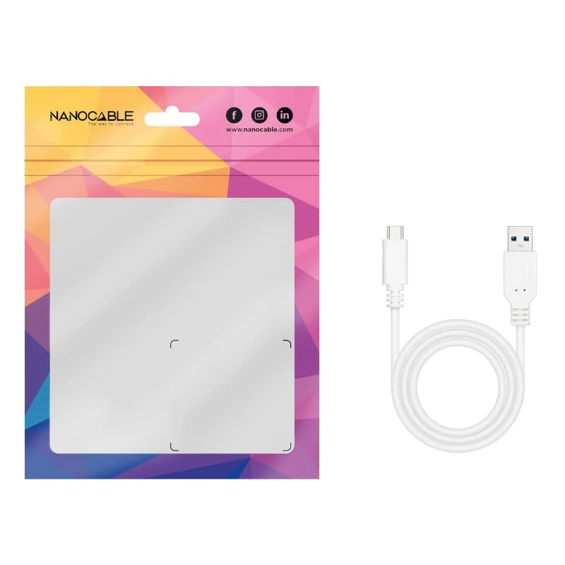 Nanocable Cable USB 3.1 Gen2 USB-C/A 1 M Blanco - 4