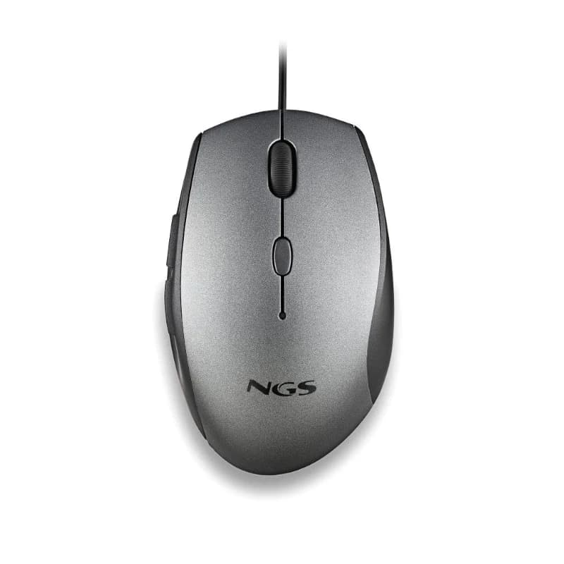 NGS WIRED ERGO SILENT MOUSE + USB TYPE C ADAP GRAY - 3