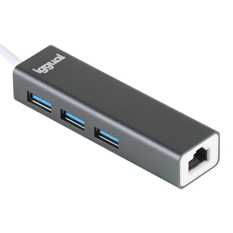 iggual Hub USB-A 3 puertos USB 3.0 + RJ45 Gigabit - 3