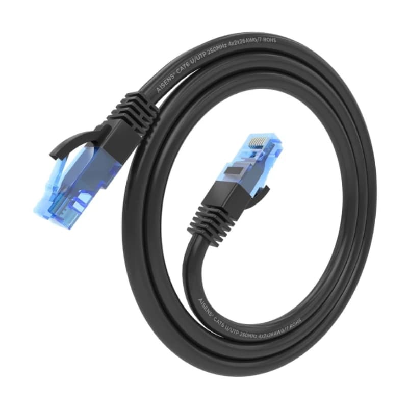 Aisens Cable RJ45 Cat.6 UTP AWG26 CCA Negro 0.5M - 2
