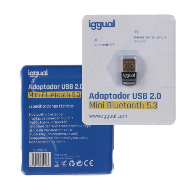 iggual Adaptador USB 2.0 mini Bluetooth 5.3 - 5