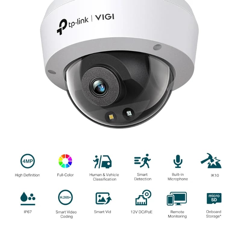 VIGI Cámara IP Domo C240 4MP Plást Full-Color 2.8m - 2