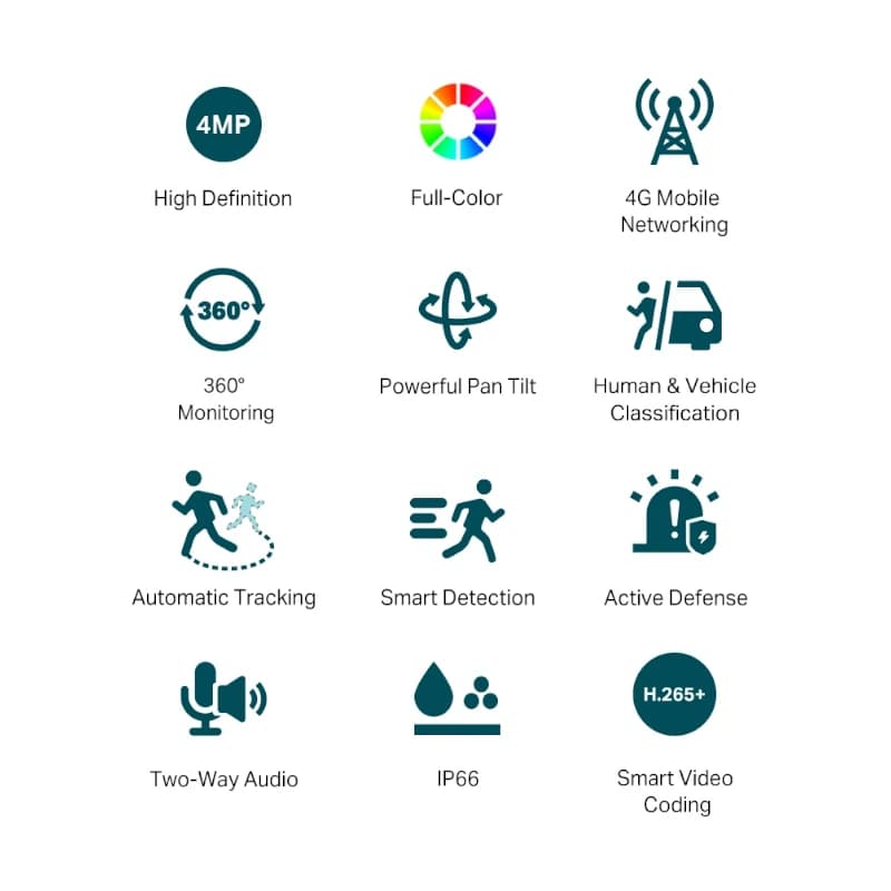 VIGI Cámara IP PT C540-4G 4MP Plástico Full-Color - 2