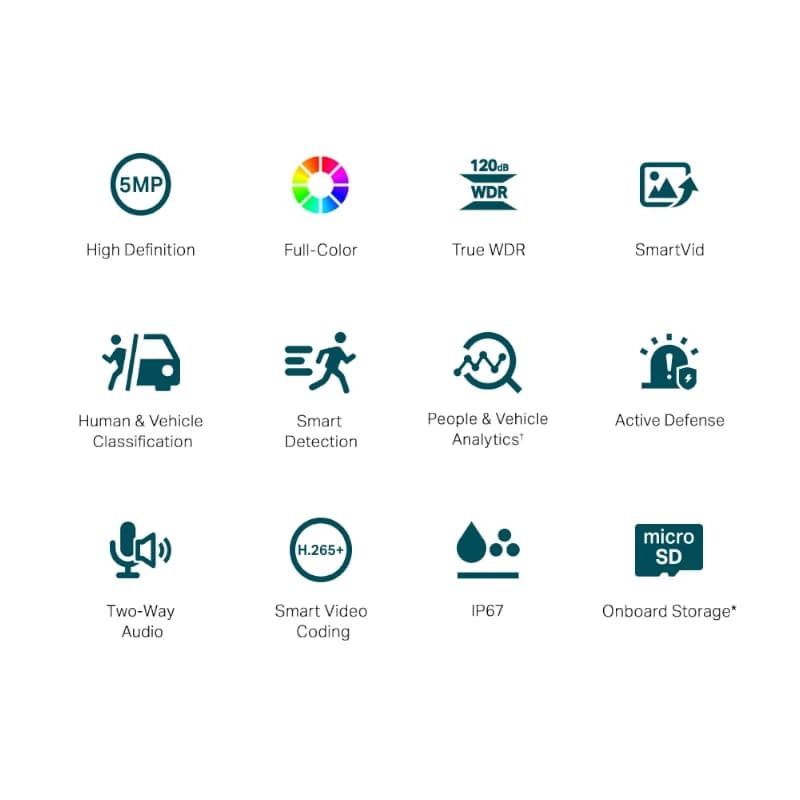 VIGI Cámara IP Bullet C350 5MP Plástico Full-Color - 2