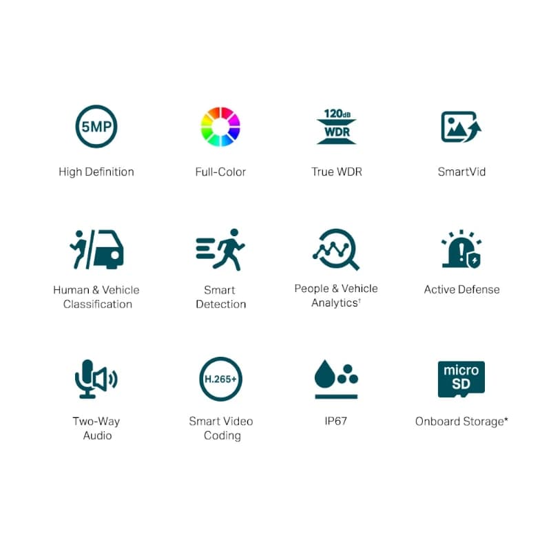 VIGI Cámara IP Bullet C350 5MP Plástico Full-Color - 2