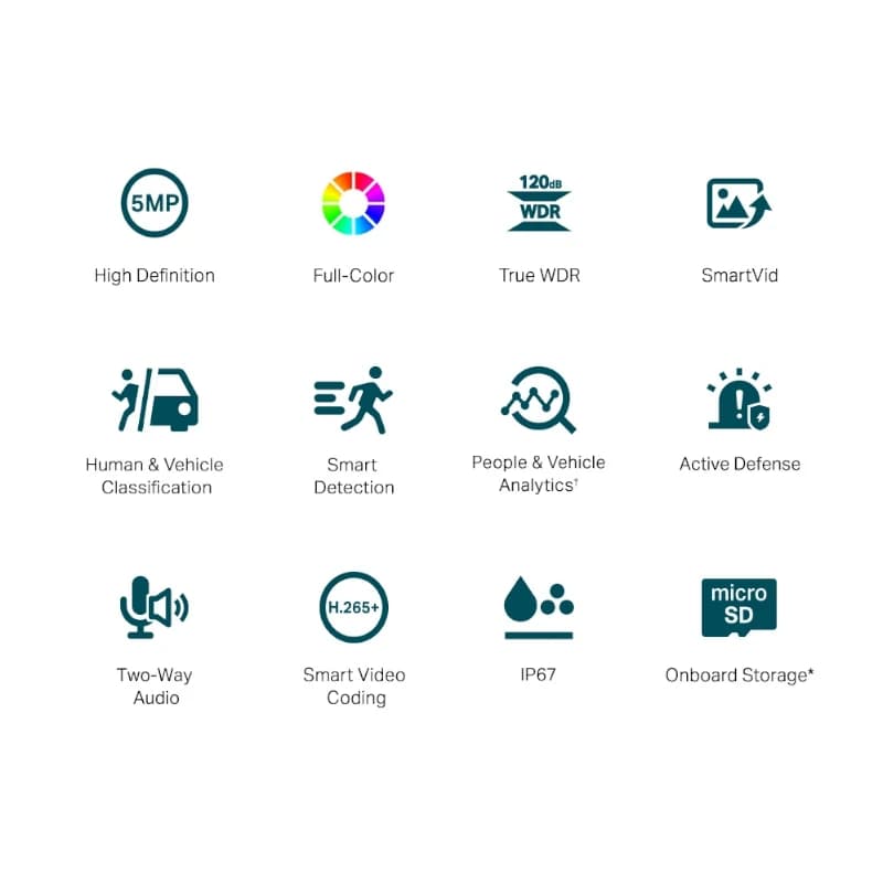 VIGI Cámara IP Bullet C350 5MP Plástico Full-Color - 2