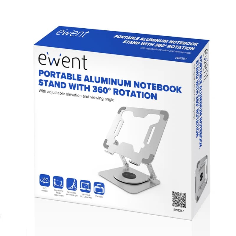 Ewent Soporte portatil aluminio 17" Giro 360º - 4
