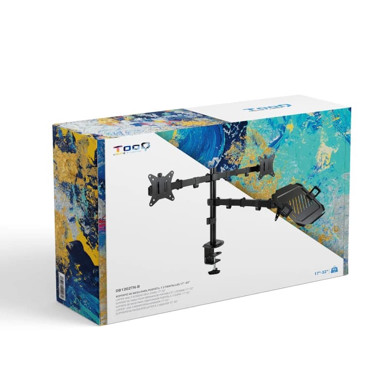 Tooq DB1202TN-B Soporte mesa 2 pantallas+ portatil - 4