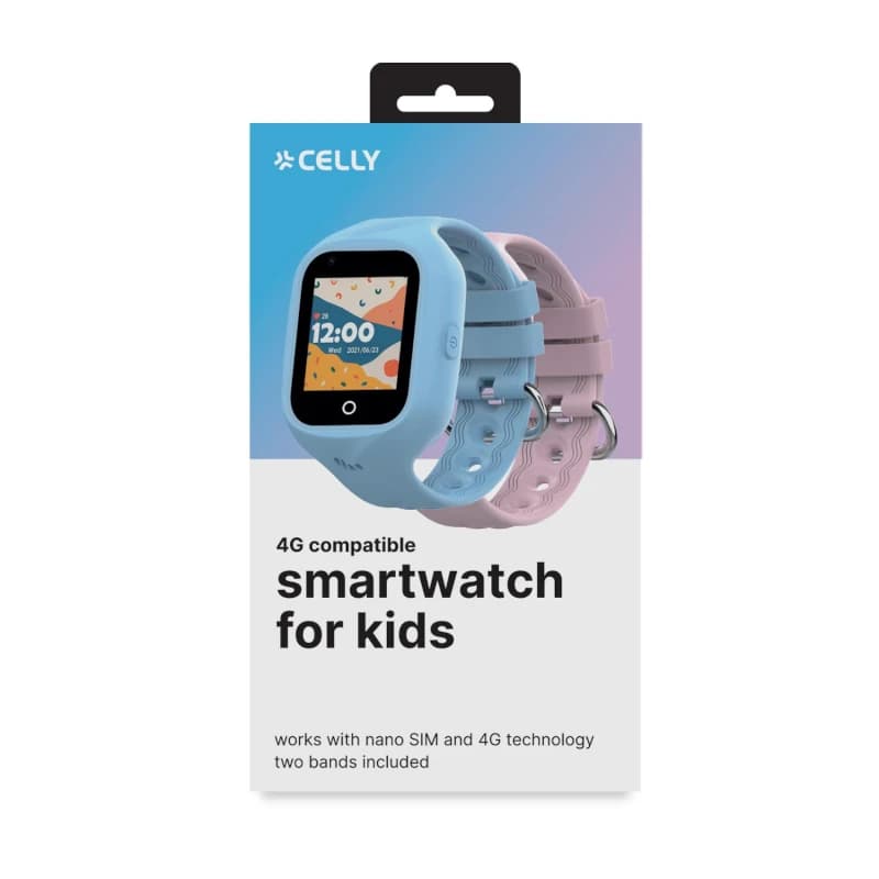Celly Smartwatch Kids 4G 2 Correas Azul y Rosa - 4