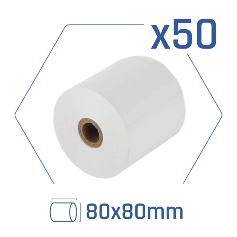iggual Caja 50 rollos papel térmico sin BPA 80x80 - 2