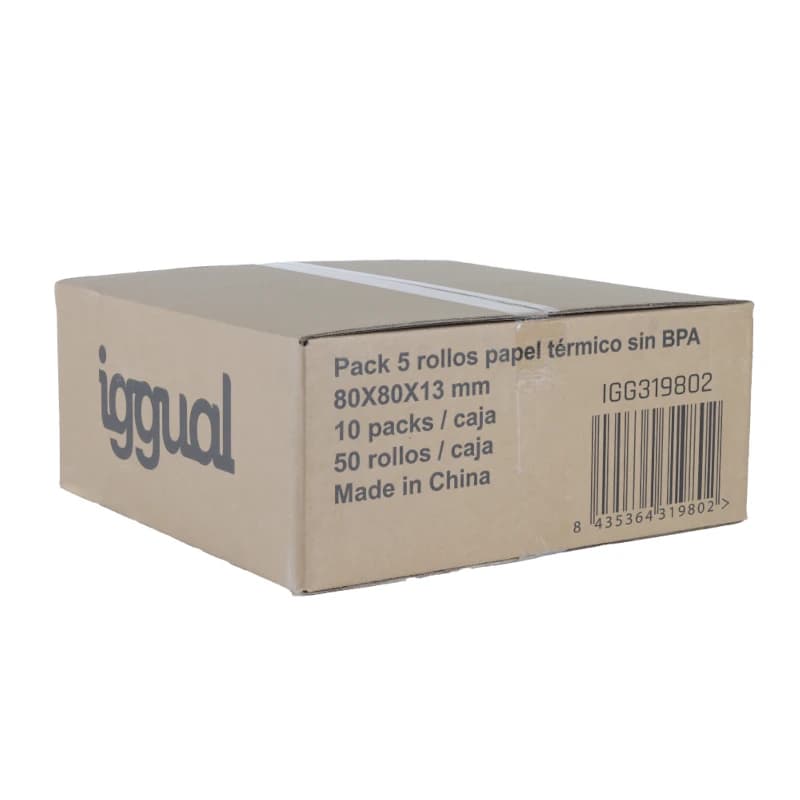 iggual Caja 50 rollos papel térmico sin BPA 80x80 - 3