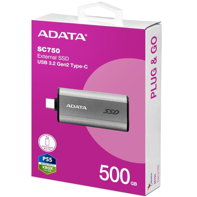 ADATA SC750 SSD Externo 500GB USB 3.2 Gen2 Grey - 4