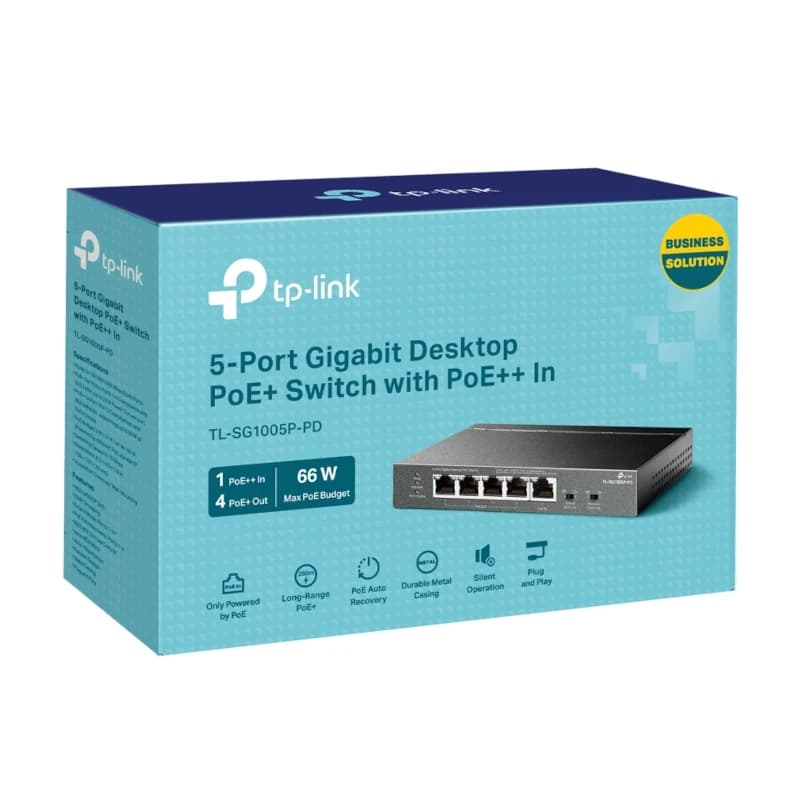 TP-Link TL-SG1005P-PD Switch 1xPoE++ In 4xPoE+ Out - 4