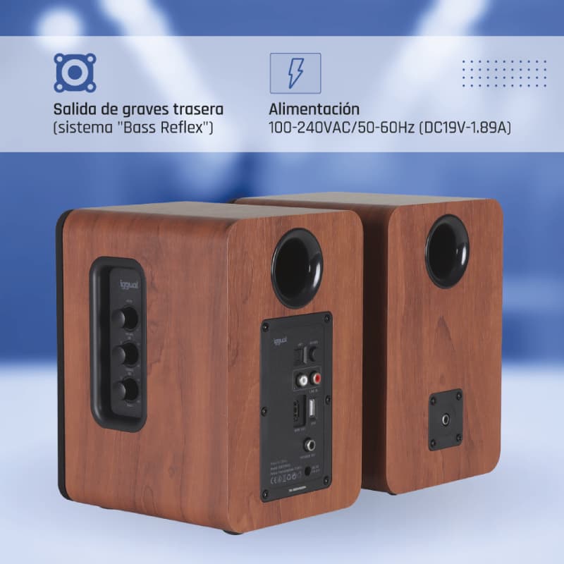 iggual Altavoces 2.0 50W Bluetooth 5.3 Home Studio - 4