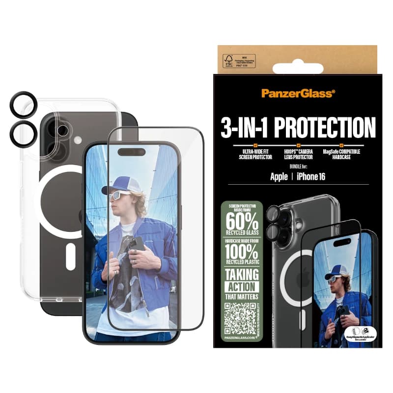 PanzerGlass 3-in-1 Bundle Proteccion iPhone 16 - 3