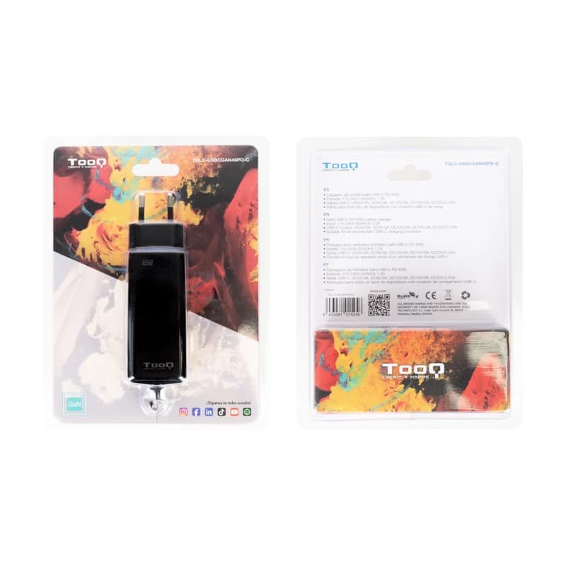 Tooq Cargador portátil GAN USB-C PD 45W Cúbico - 4