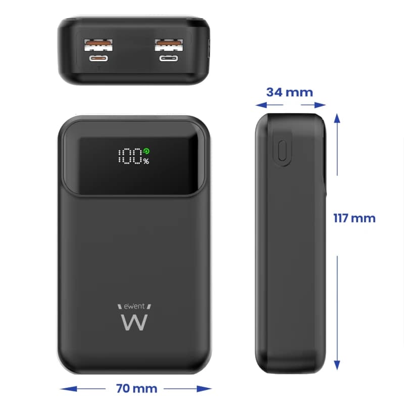 EWENT POWERBANK 65W, 20000mAh CARGA RÁPIDA - 2