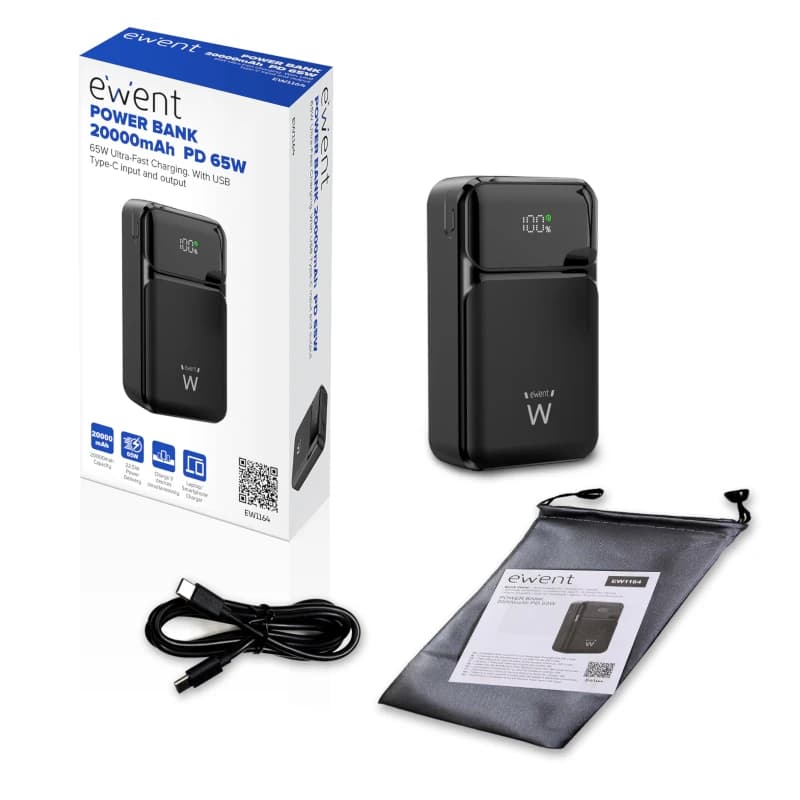 EWENT POWERBANK 65W, 20000mAh CARGA RÁPIDA - 3