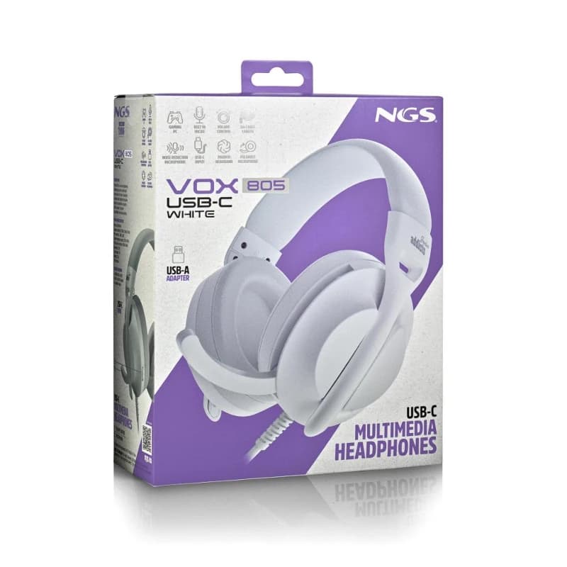 NGS Auriculares cable USB-C Control Vol. Blanco - 4