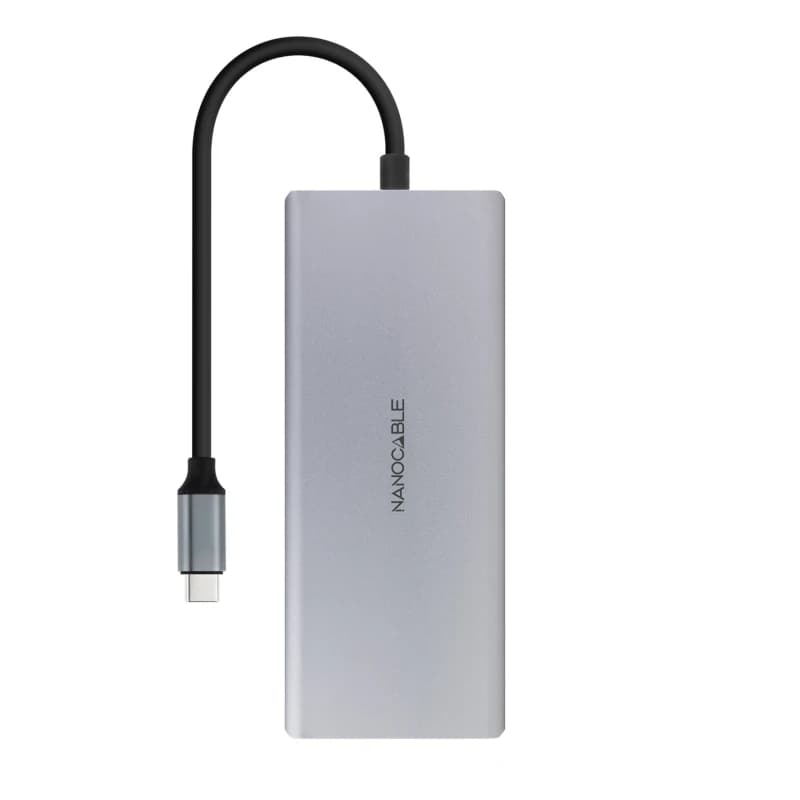 Nanocable Hub 12en1 USB-A/C+HDMI+DP+RJ45+TF+SD+AU - 2