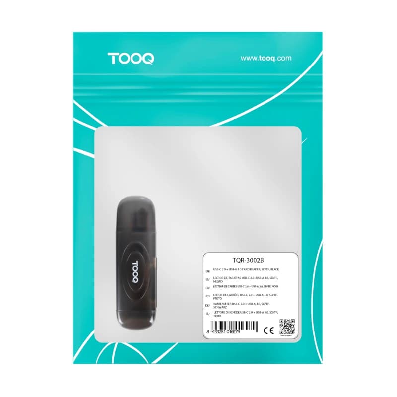 Tooq TQR-3002B Lector tarjetas USB3.0 SD/TF Negro - 2