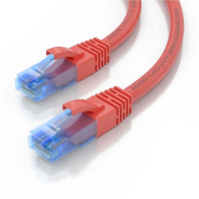 Aisens Cable RJ45 CAT.6 UTP AWG26 CCA Rojo 0.5m - 3