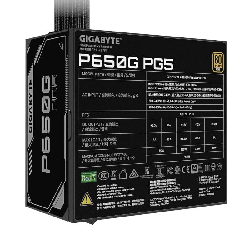 Gigabyte Fuente Alimentación GP-P650G PG5 - 4