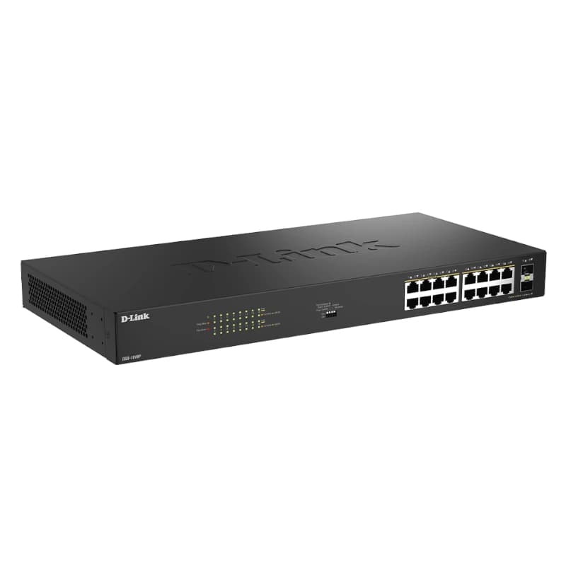 D-Link DGS-1018P/E Switch 16xGbE PoE+ 2xSFP - 2