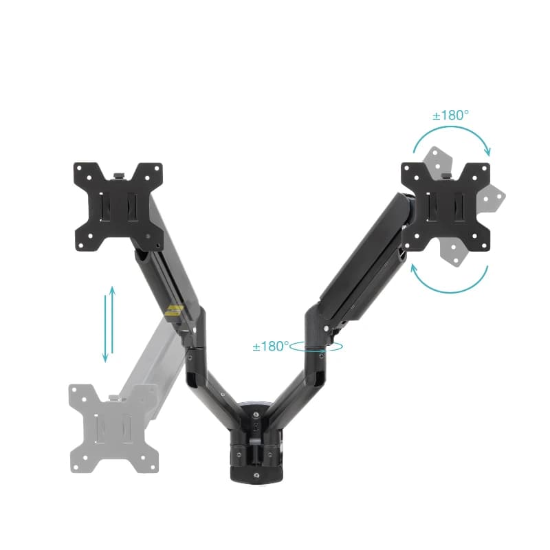 Tooq Soporte Pared LP1434TNR-B 2 brazo 13-34 Negro - 2