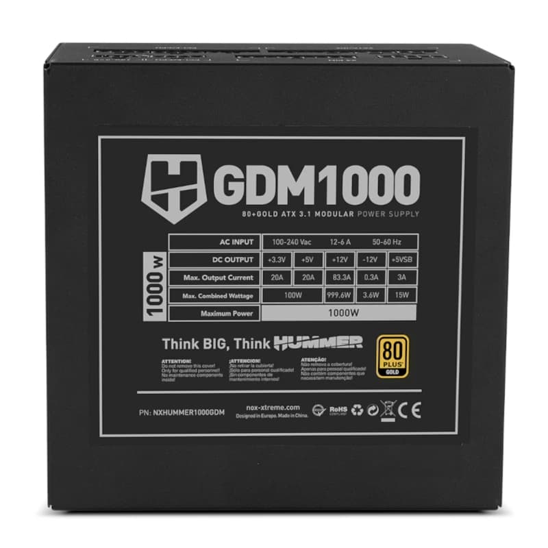 NOX HUMMER GDM1000W Fuente modular ATX3.1 80+GOLD - 4