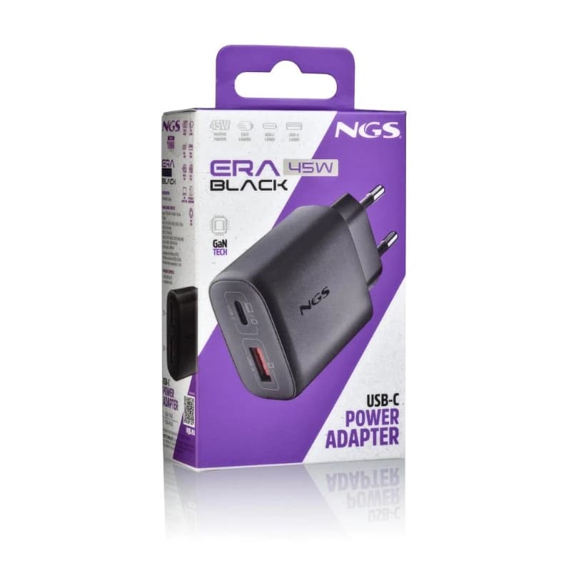 NGS CARGADOR GAN ULTRARAPIDO 45W USB-C+ USB-A - 4