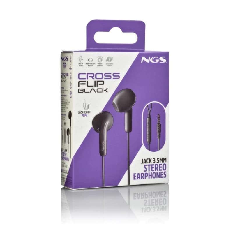 NGS Auricular Negro Estéreo Cable JACK 3.5 Mm - 4