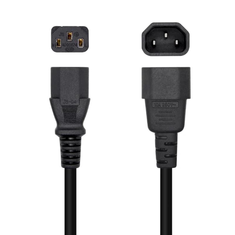 Aisens Cable alimentación C13/H-C14/M negro 3.0m - 2