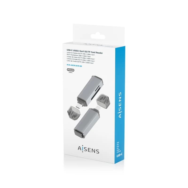 Aisens Lector Tarjetas SD MSD MMC RS-MMC MMCM USBC - 4