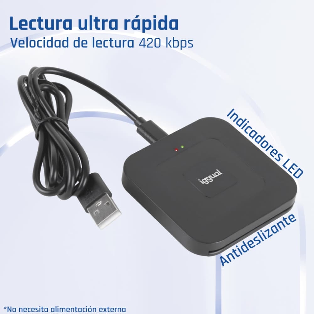iggual Lector DNI SIP tarjetas ID USB-A / tipo C - 6