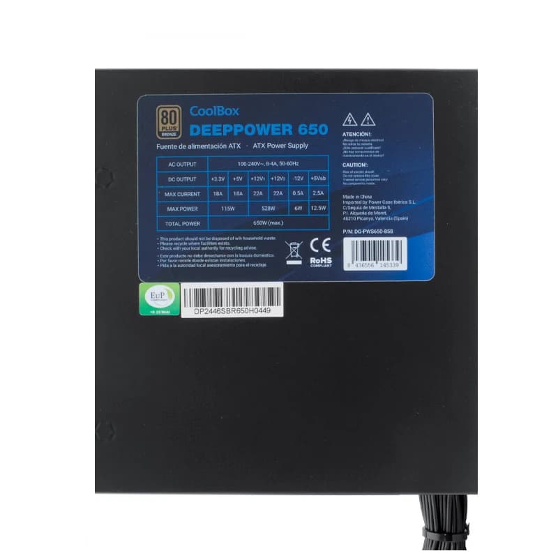 Coolbox Gaming Fuente Al. DeepPower 650w 80+bronze - 3