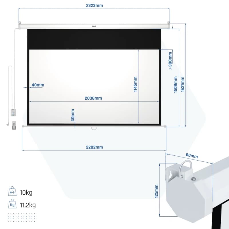 iggual Pantalla eléctrica 16:9 92" 203x114 cm - 2