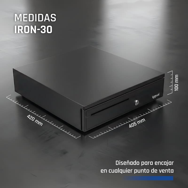 iggual Cajón Portamonedas IRON-30 42cm 5+5 negro - 6