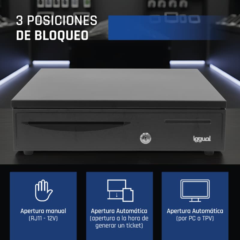 iggual Cajón Portamonedas IRON-50 42cm 5+8 negro - 4