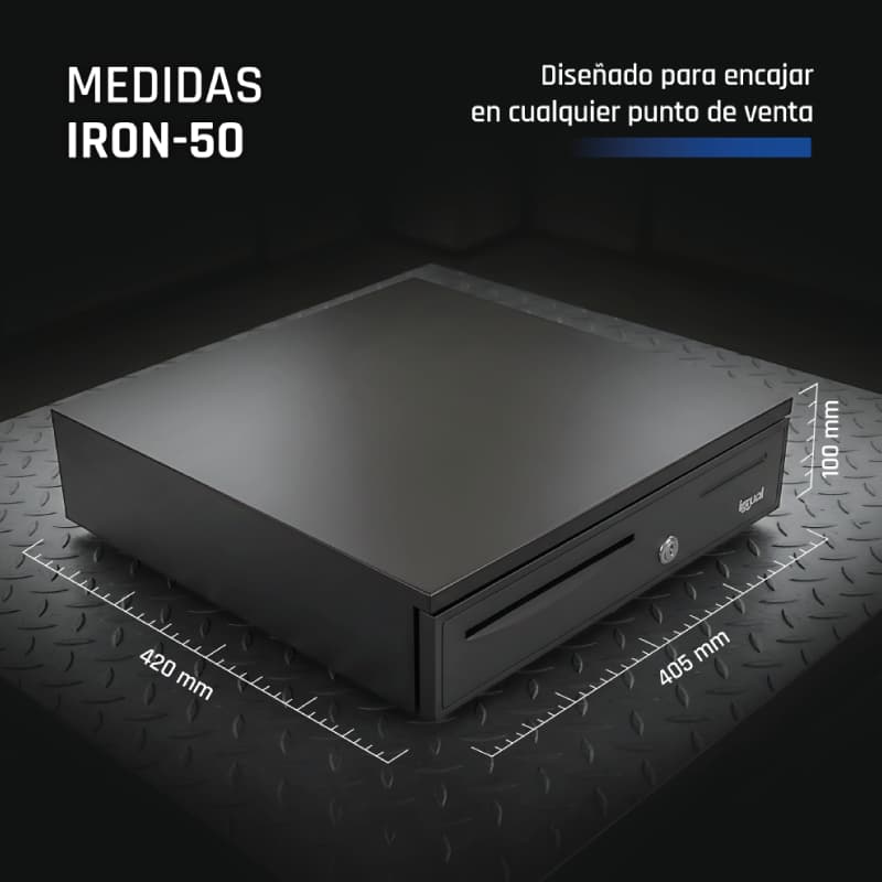 iggual Cajón Portamonedas IRON-50 42cm 5+8 negro - 5