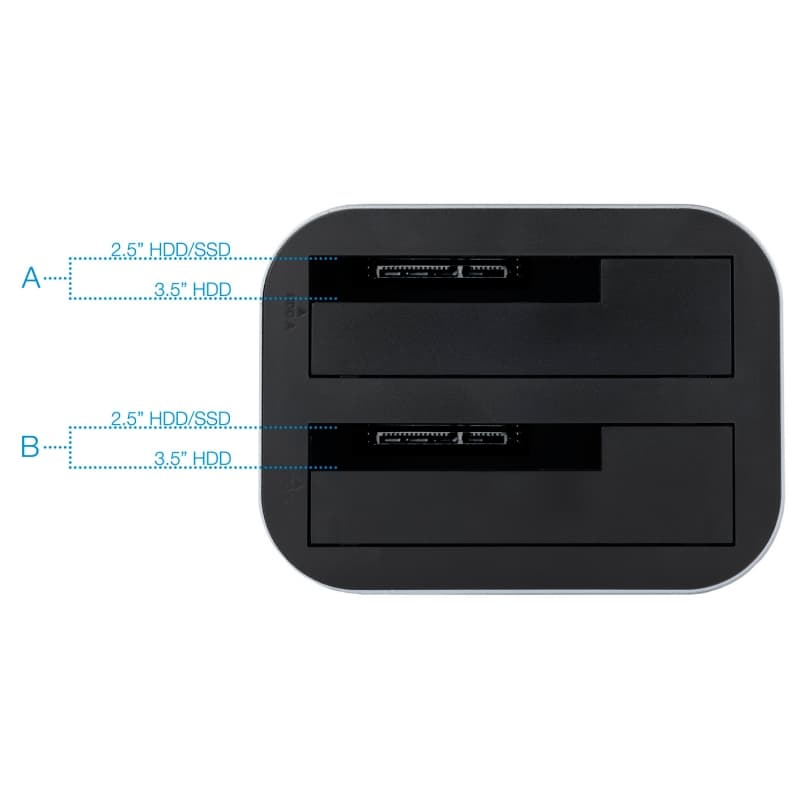 Tooq TQDS-805G Dock Station Doble Bahía HDD Gris - 4