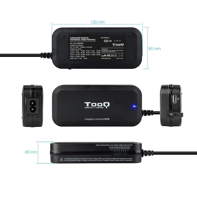 Tooq Cargador portátil 90W manual 12 conectores - 3