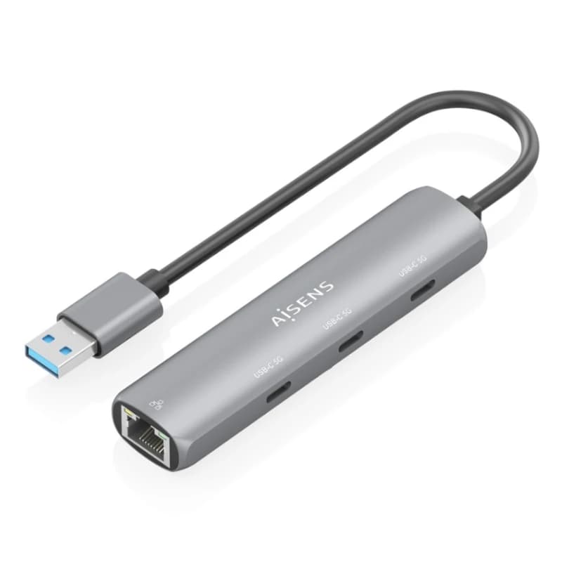 Aisens USB-A 3.0 Dock a RJ45 Hub 3xUSB-C 15cm