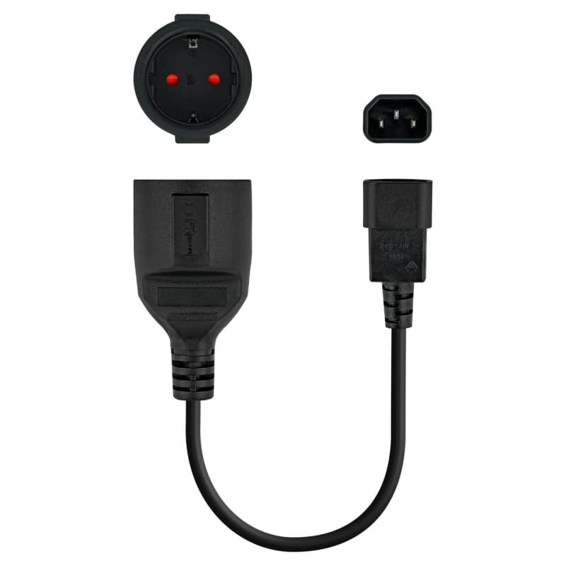 Nanocable Cable Adaptador C14/M a CEE7/H, 25cm - 2