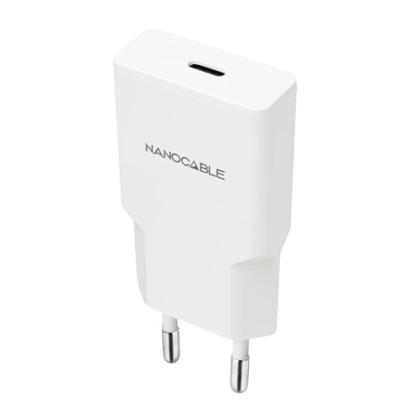 Nanocable Cargador USB-C/PD + USB-A/QC 25W Blanco