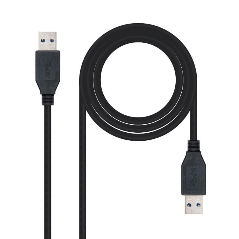 Nanocable Cable USB 3.0, tipo A / M-A / M, Negro, 1m