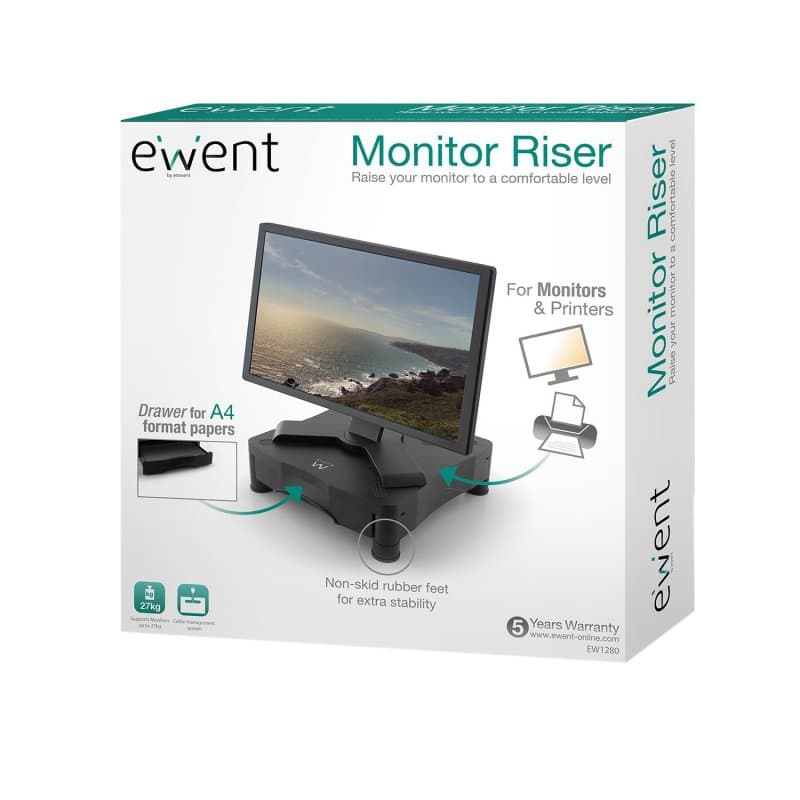 EWENT EW1280 Cajón plástico Elevador sopor/Monitor - 4