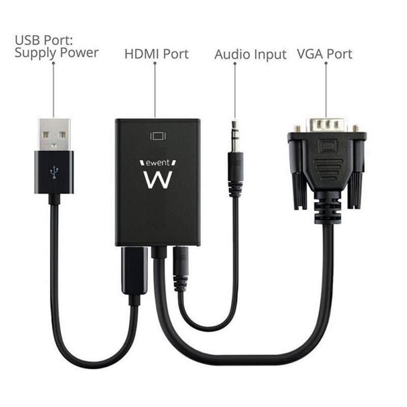 EWENT EW9866 Adaptador Vga/Hdmi con Audio - 2