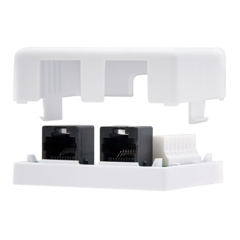 Nanocable Roseta Superficie CAT.6 UTP 2Tomas Blanc - 3